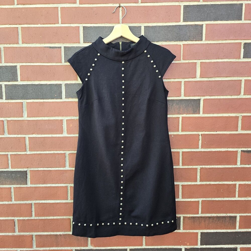 CYNTHIA STEFFE Women's Dress Size 2 Brass Details NWOT Classic Small Black Dress